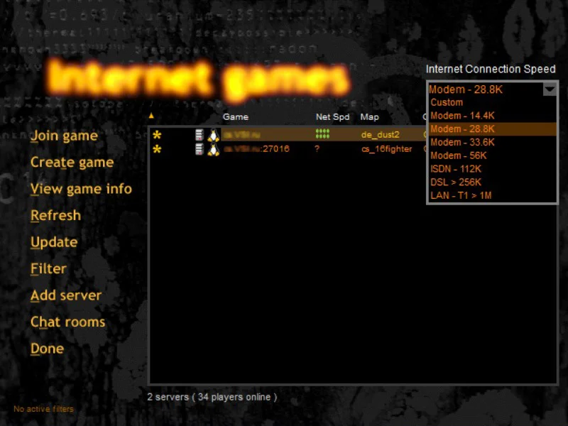 Меню серверов Half-Life 1.5