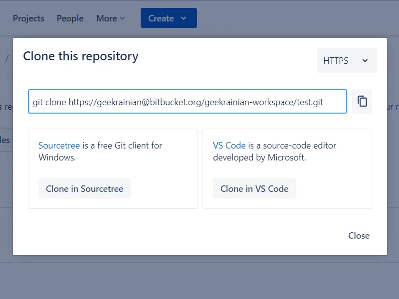 Clone dialog - Bitbucket